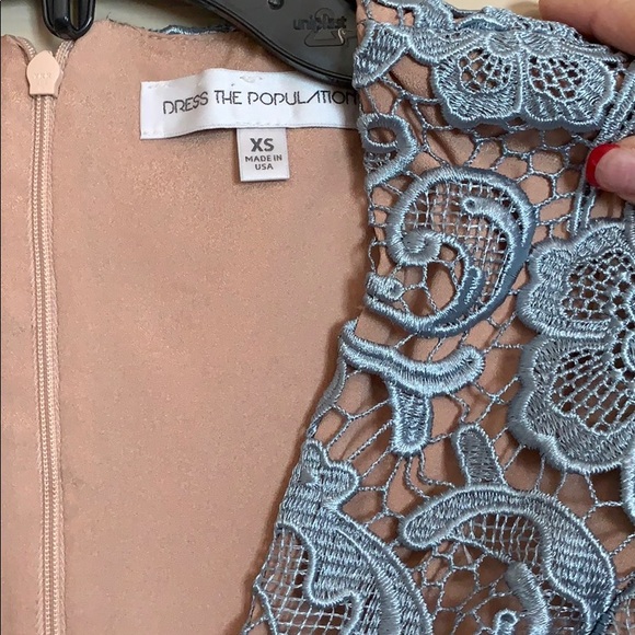 Dress the Population Blue Lace Romper - Picture 3 of 3